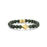 Strata Yellow Gold Plated Dark Green Jadeite Bracelet - 8.75" - UB44