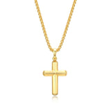 Basic Yellow Gold-Plated Sterling Silver Cross Pendant Necklace
