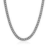 Chisel Classic Cuban Link Chain Necklace in Oxidized Rhodium-Plated Sterling Silver