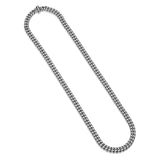 Italian Chain Rhodium Plated Oval Curb Necklace with Push Lock - 22" - UN32