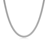 Italian Chain Rhodium Plated Curb Necklace - 22" - UN36