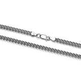 Italian Chain Rhodium Plated Curb Necklace - 22" - UN36