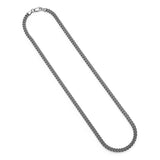 Italian Chain Rhodium Plated Curb Necklace - 22" - UN36