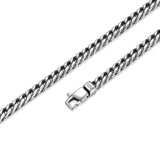 Italian Chain Rhodium Plated 4-Side Franco Chain Necklace - 24" - UN0002L
