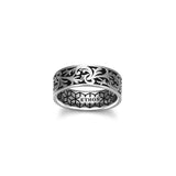 Chisel Eternity Band Ring in Rhodium-Plated Sterling Silver