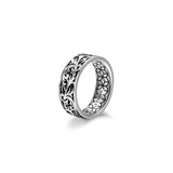 Chisel Eternity Band Ring in Rhodium-Plated Sterling Silver