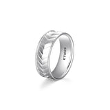 Chevron Rhodium Finish Sterling Silver Ring - UR0009