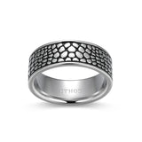 Reptile Design Eternity Band Ring in Rhodium-Plated Sterling Silver