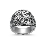 Chisel Signet Ring in Rhodium-Plated Sterling Silver