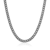 Chisel Classic Cuban Link Chain Necklace in Oxidized Rhodium-Plated Sterling Silver