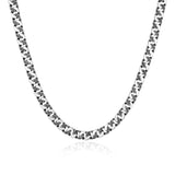Chisel Contrast Cuban Link Chain Necklace in Oxidized Rhodium-Plated Sterling Silver