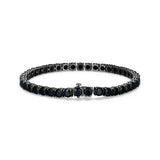 Basic Gunmetal Sterling Silver and Black Sapphire Bracelet - UB24B