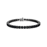 Basic Gunmetal Sterling Silver and Black Sapphire Bracelet - UB24B