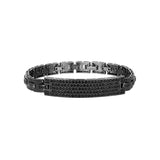 Black Ice Gunmetal Sterling Silver and Black Sapphire Station Bracelet - UB13