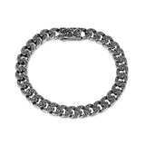 Chisel Classic Cuban Link Chain Bracelet in Oxidized Rhodium-Plated Sterling Silver