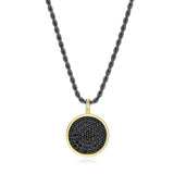 Black Ice Gunmetal Pendant with Yellow Gold Plated Black Sapphire - 24" - UN0008