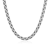 Reptile Design Cuban Link Chain Necklace in Rhodium-Plated Sterling Silver
