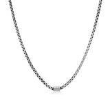 Italian Chain Brushed Gunmetal Box Chain Necklace - 18" - UN27