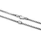 Italian Chain Brushed Gunmetal Box Chain Necklace - 18" - UN27