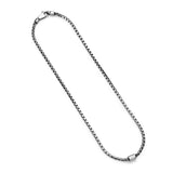 Italian Chain Brushed Gunmetal Box Chain Necklace - 18" - UN27