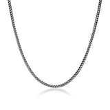 Italian Chain Brushed Gunmetal Franco Chain Necklace - 22" - UN29