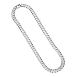 Italian Chain Rhodium Plated Flat Curb Necklace - 20" - UN33