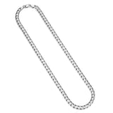 Italian Chain Rhodium Plated Square Curb Chain Necklace - 20" - UN3420