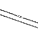 Italian Chain Rhodium Plated Curb Necklace - 20" - UN3520