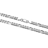 Italian Chain Rhodium Plated Figaro 3+1 Necklace - 20" - UN37