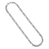 Italian Chain Rhodium Plated Figaro 3+1 Necklace - 20" - UN37