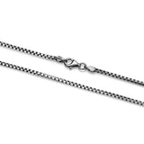 Italian Chain Brushed Gunmetal Round Box Chain Necklace - 20" - UN3920G