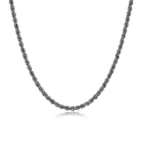 Italian Chain Rhodium Plated Silk Rope Necklace - 24" - UN40