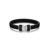 Black Ice Rhodium Plated Gunmetal Sterling Silver and Black Sapphire Bracelet - UB19