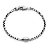 Italian Chain Brushed Gunmetal Box Chain Bracelet with Barrel Clasp - 8.5" - UB27