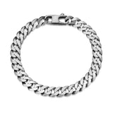 Italian Chain Brushed Gunmetal Curb Bracelet - 8.5" - UB28