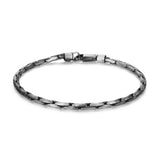 Italian Chain Brushed Gunmetal Boston Bracelet - 8.5" - UB30