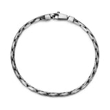 Italian Chain Brushed Gunmetal Boston Bracelet - 8.5" - UB30