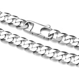 Italian Chain Rhodium Plated Flat Curb Bracelet - 8.5" - UB33