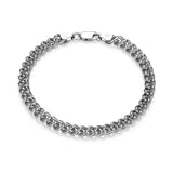 Italian Chain Rhodium Plated Curb Bracelet - 8.5" - UB36