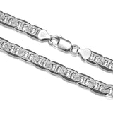 Italian Chain Rhodium Plated Marine Bracelet - 8.5" - UB38