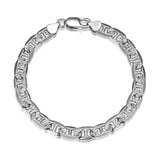 Italian Chain Rhodium Plated Marine Bracelet - 8.5" - UB38