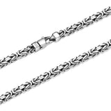 Italian Chain Rhodium Plated Byzantine Chain Bracelet - 7.75" - UB0004S