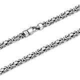 Italian Chain Rhodium Plated Byzantine Chain Bracelet - 8.5" - UB0004M