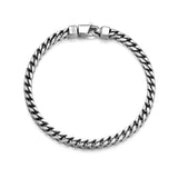 Italian Chain Rhodium Plated 4-Side Franco Chain Bracelet - 8.5" - UB0002M