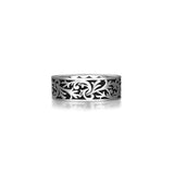 Chisel Rhodium Plated Filigree Ring - UR02