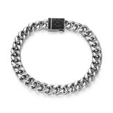 Links Gunmetal Rhodium Finish Sterling Silver Bracelet - UB0052