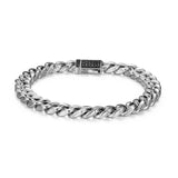 Links Gunmetal Rhodium Finish Sterling Silver Bracelet - UB0052