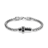 Links Gunmetal Rhodium Finish Sterling Silver Bracelet - UB0053