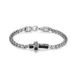 Links Gunmetal Rhodium Finish Sterling Silver Bracelet - UB0054