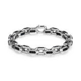 Links Gunmetal Rhodium Finish Sterling Silver Bracelet - UB0055